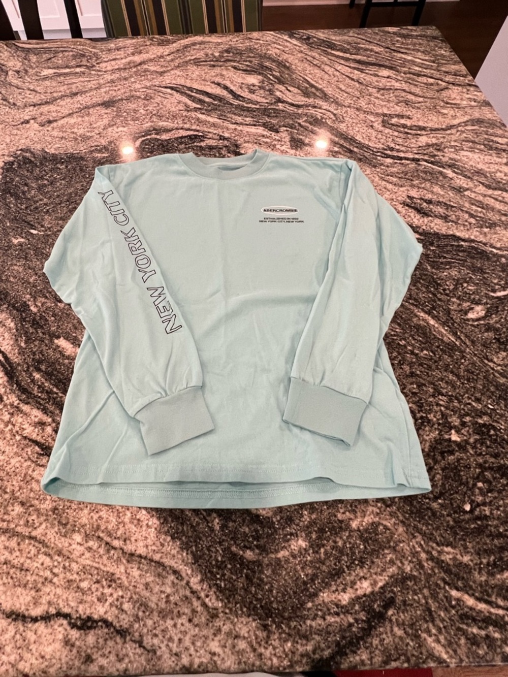 Abercrombie Light Blue Logo Long Sleeve Tee